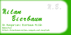 milan bierbaum business card