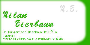 milan bierbaum business card